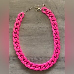 Neon Pink Cuban Link Chain. Women’s Cute Y2K Fashion Statement Pink Necklace 💕💖
